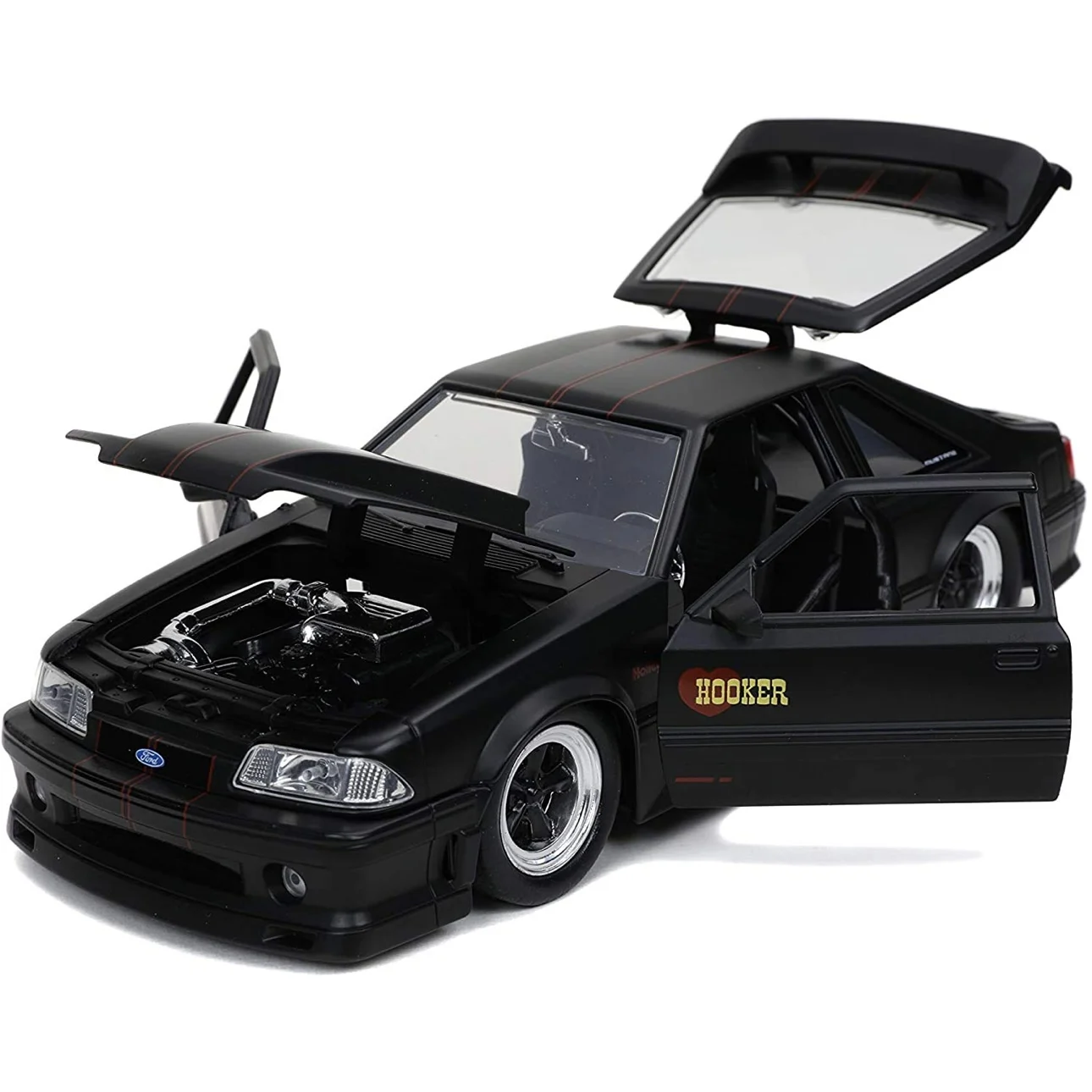 Jada Toys Bigtime Muscle 1:24 1989 Ford Mustang GT Die-cast Car Black, Toys for Kids and Adults