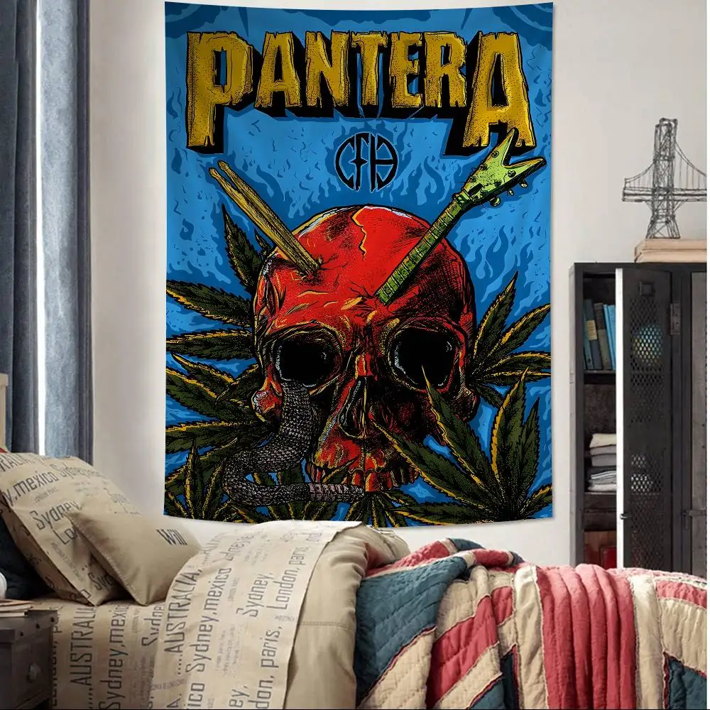 P-Pantera F-Far B-Beyond D-Driven DIY Wall Tapestry Hanging Tarot Hippie Wall Rugs Dorm INS Home Decor
