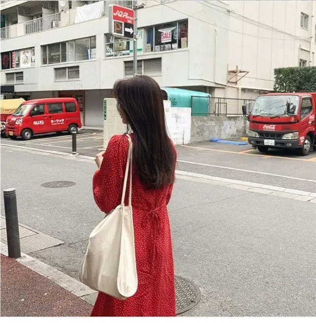 

Canvas Korean Edition Large Capacity Retro Student Shopping Bag Ins Harajuku Single Shoulder Handbag for Women
