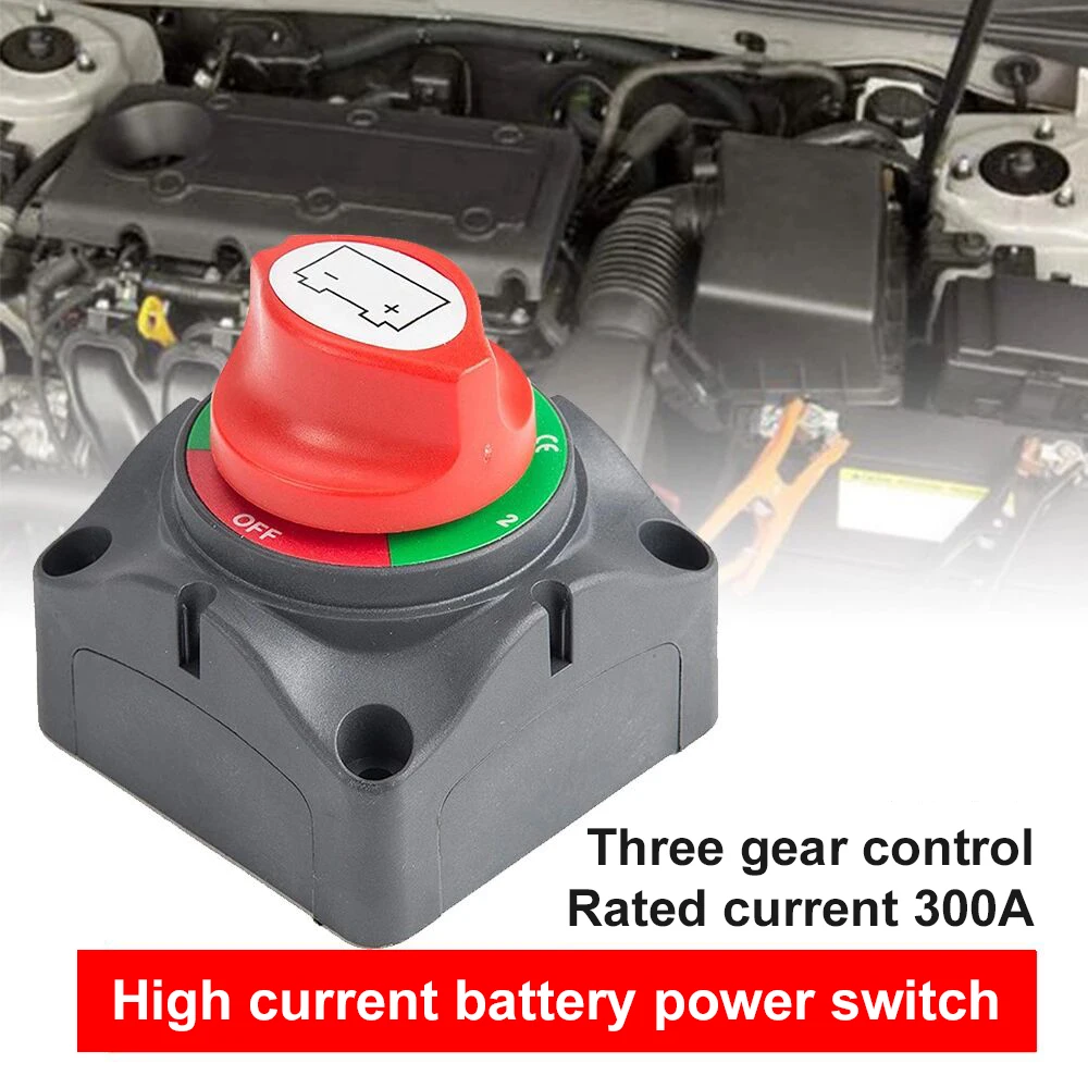 Auto Battery Disconnect Switch 12V 24V Marine 200A 300A Dual Battery Mass Switch 3 Position Cut Off Switch Car Boat