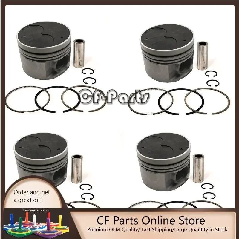 

Новый комплект из 4 поршней STD с кольцами 12010-2S615, подходит для двигателя Nissan QD32, 99.2 мм