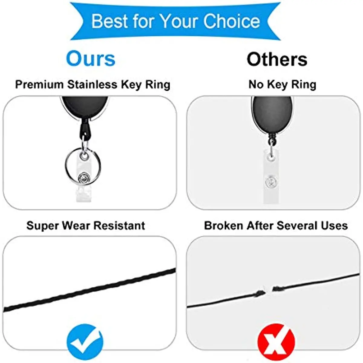 14 Packs Retractable Badge Holder Carabiner Badge Reel Multicolor Retractable Key Holder for Nurses Office Worker Doctor