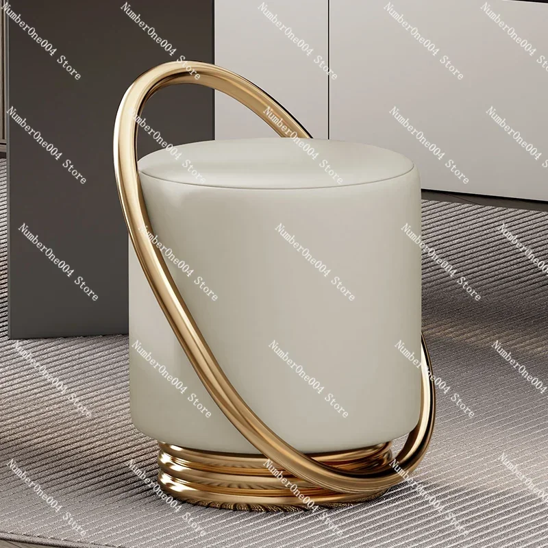 European Stool Chair Makeup Leather Adults Vanity Stool Barstools Dresser Chair Furniture Living Room