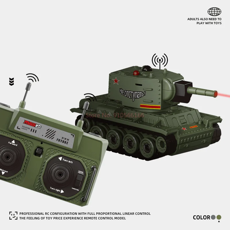 ใหม่ 1/64 มินิถังจำลองรีโมทคอนโทรลแบตเตอรี่รถถังติดตามอินฟราเรดจำลองการแข่งขันการต่อสู้ 2.4G ของขวัญเด็ก