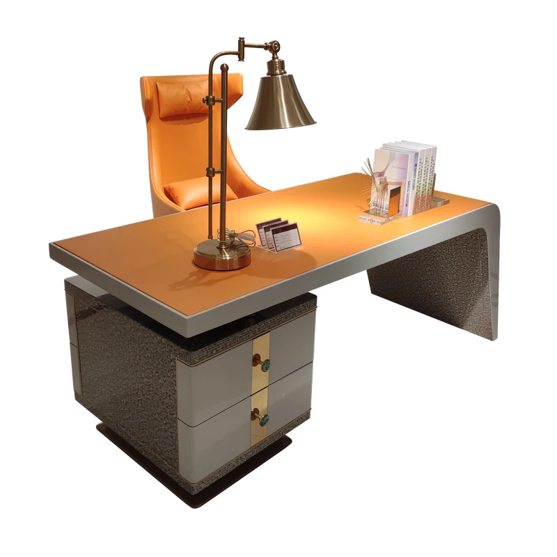 

*Italian light luxury solid wood desk, chair, writing desk, computer desk, household high-end large and small apartment villa