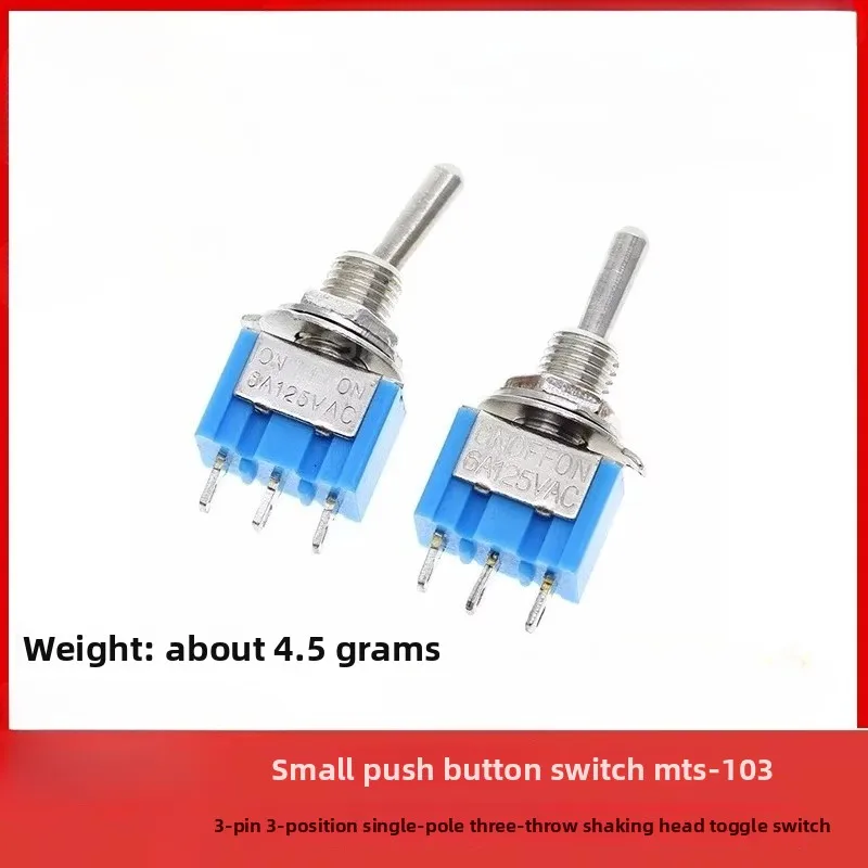 10PCS Small push-button switch MTS-103 3-position 3-pole single-throw toggle switch