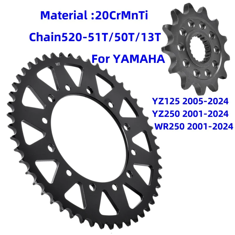 For Yamaha YZ125 WR250 Off Road Version YZ 125 YZ 250 WR 250 cc F X FX RSE FMME Monster Motor Sprocket 13/50/51 Tooth 520 Chain