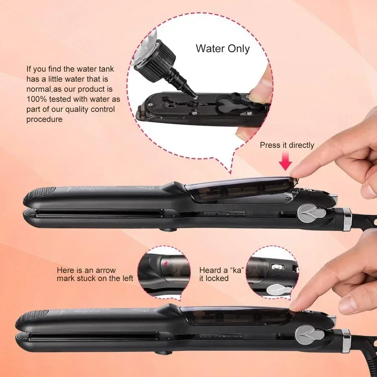 High quality   Steam Hair Straightener Multifunctional Hair Straightener SplintCurling Iron Mini Straight Plate Clip Straight Ro