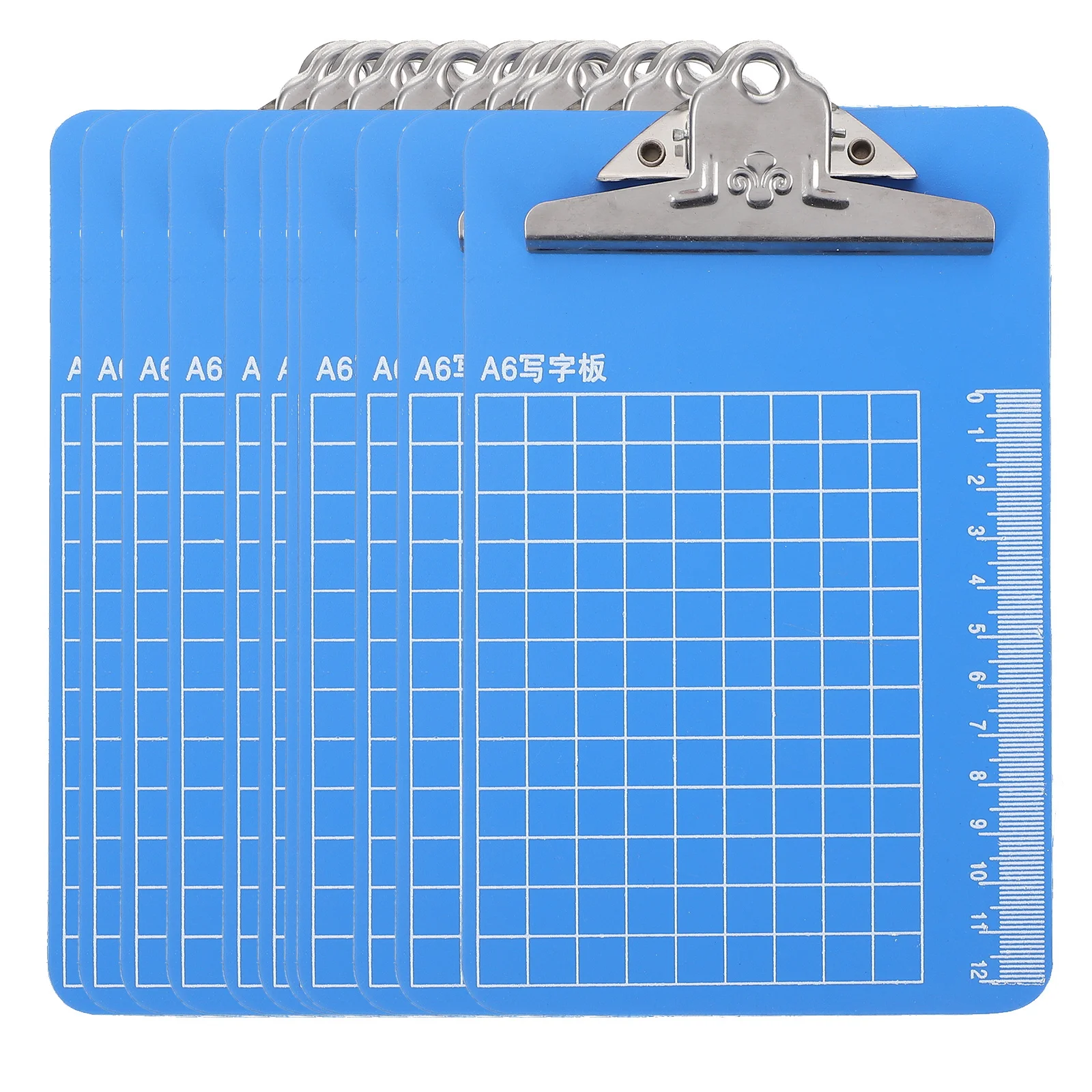 

10pcs Plastic Clipboards A6 File Holder Ruler Measurement Hanging Design Writing Folder Document Organizer A4 Clipboard
