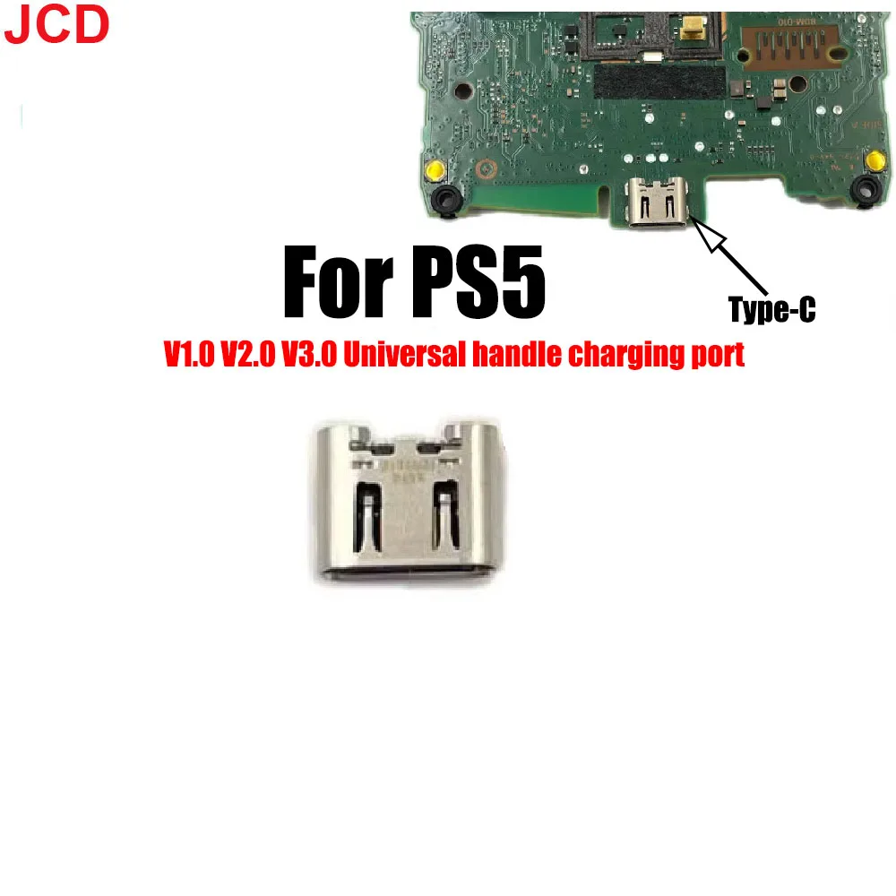 JCD 1pcs Original For PS5 Handle Charging Port Charging Dock Tail Plug Interface TYPE-C Power Hole Mainboard Maintenance Accesso