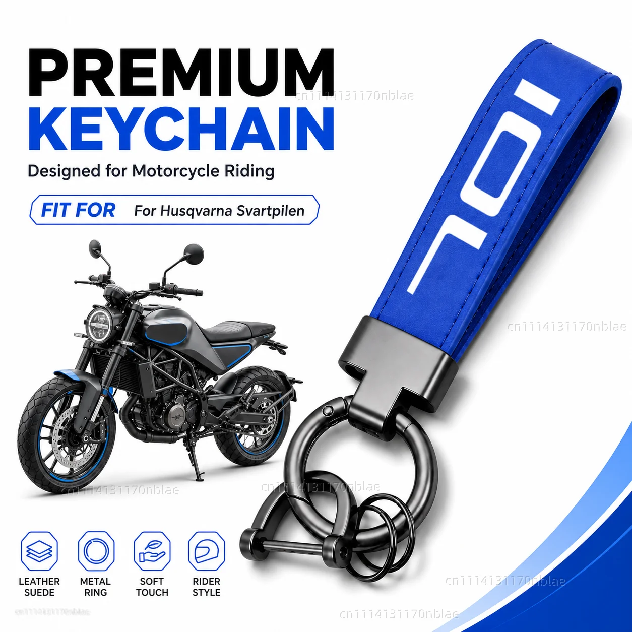 Hochwertiger Leder-Wildleder-Schlüsselanhänger, Motorrad-Schlüsselanhänger für Husqvarna Svartpilen 401 250 701, Motorrad-Schlüsselhalter, Moto-Zubehör