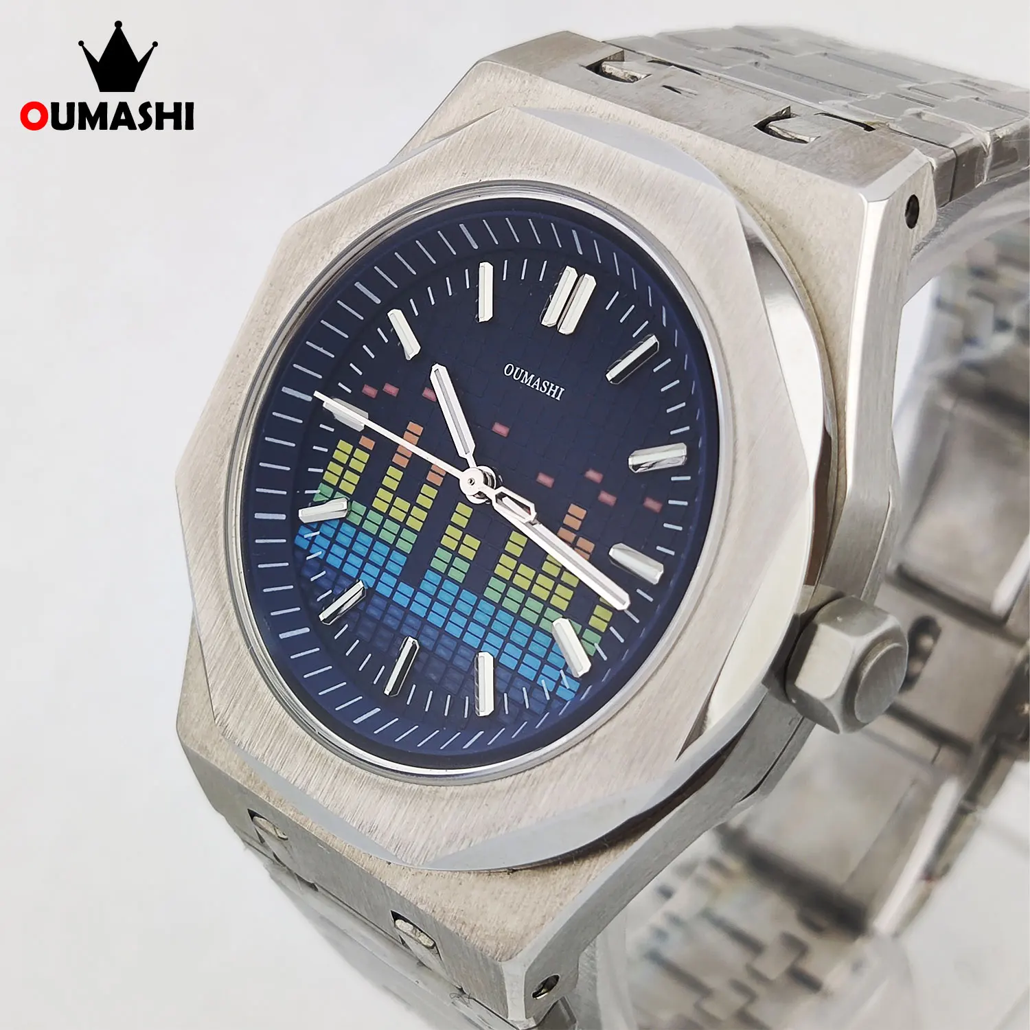 OUMASHI-42mm MIYOTA8285 Watch Personality Business Trend casual waterproof glow-in-the dark mechanical men's watch