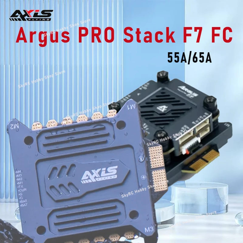 Pilha AxisFlying Argus PRO - F7 FC, 96K, 55A/65A BL32 4 em 1 ESC, 3-6S, 30x30mm, FPV Freestyle Drone
