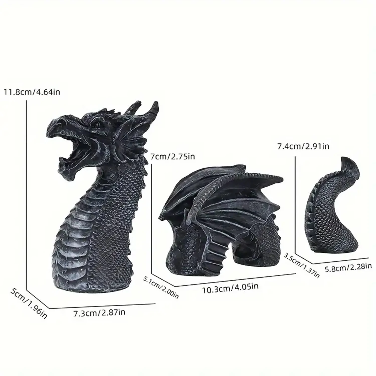 3 pieces/set,resin horticultural dragon ornaments,flying dragon statue garden decorative crafts,office desktop ornaments