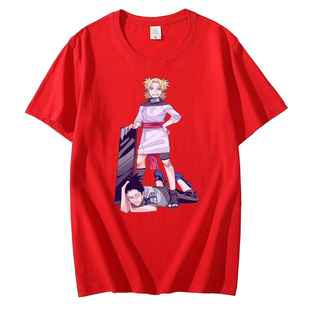 Anime Naruto T-shirt Shikamaru Printed Men's and Women's T-shirt Leisure Sports Street Student Couple T-shirt