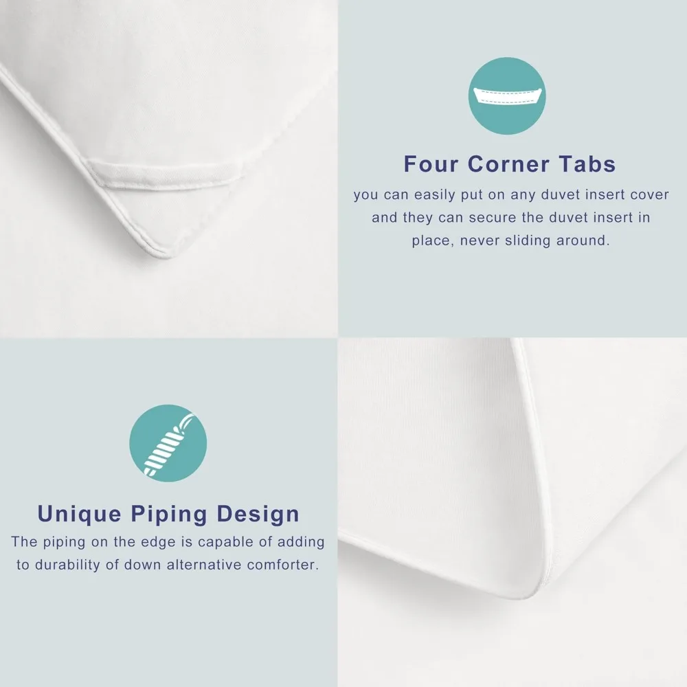 حشوة لحاف قطنية بحجم كينج، 100% قطن، بديل رقيق 400 جرام في المتر المربع، مفروشات بيضاء ناعمة قابلة للتنفس بجودة الفنادق #4