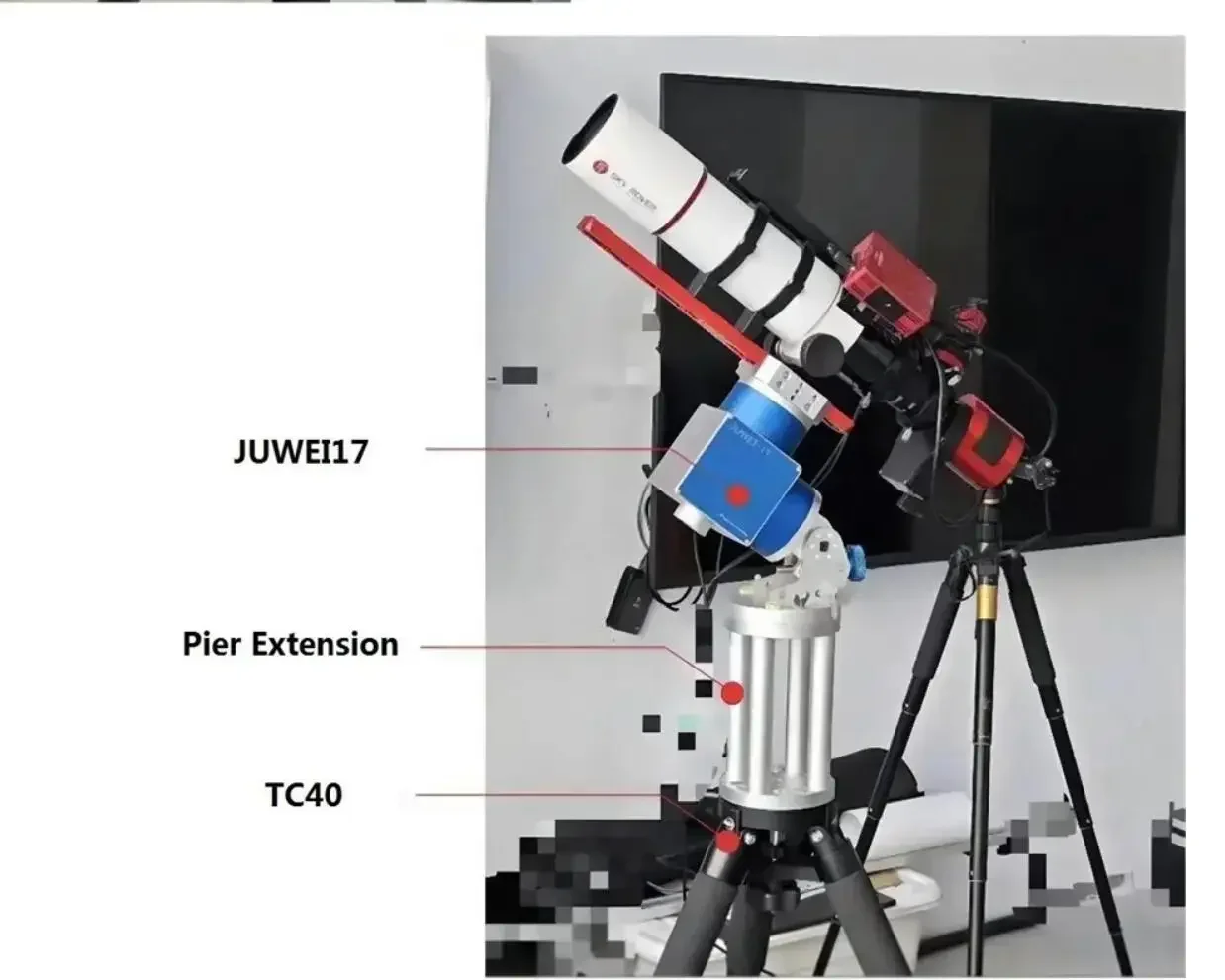 194 mm Teleskop-Pier-Verlängerung für JUWEI17 AM5 Cem40 Gem45, harmonische Halterung, aufsteigender Abschnitt, EQ3, EQ5, EQ6, TC40 Stativ