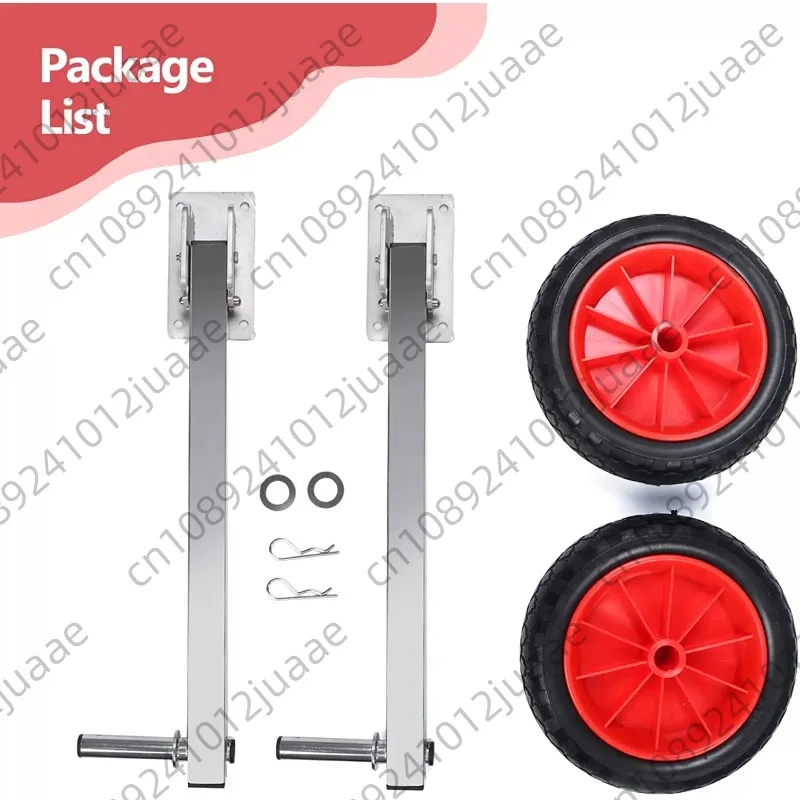 Aluminum Transom Wheel for Inflatable Boat, Folding Dinghy Trailer Wheel with Swivel Bracket for Kayak