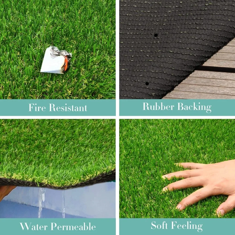 

Artificial Grass Rug 5 FT X 11 FT, Artificial Turf Mat with Drainage/Rubber Backing, Fake Grass Carpet for Garden, Customized