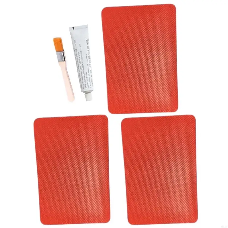 92me 6pcs بقع كاياك بقع إصلاح PVC تصحيحات إصلاح مقلوبة بتصحيحات للوقود القابل للنفخ قوارب الزوارق لعبة المياه