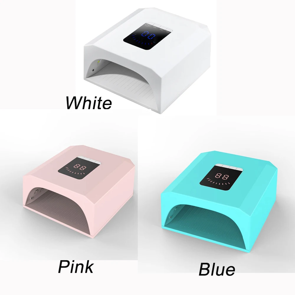60W Battery Cordless Salon Use Comfortable Heat Nail Dryer Table 4 Timer Electric Nail Light Professional LED UV Nail Lamp