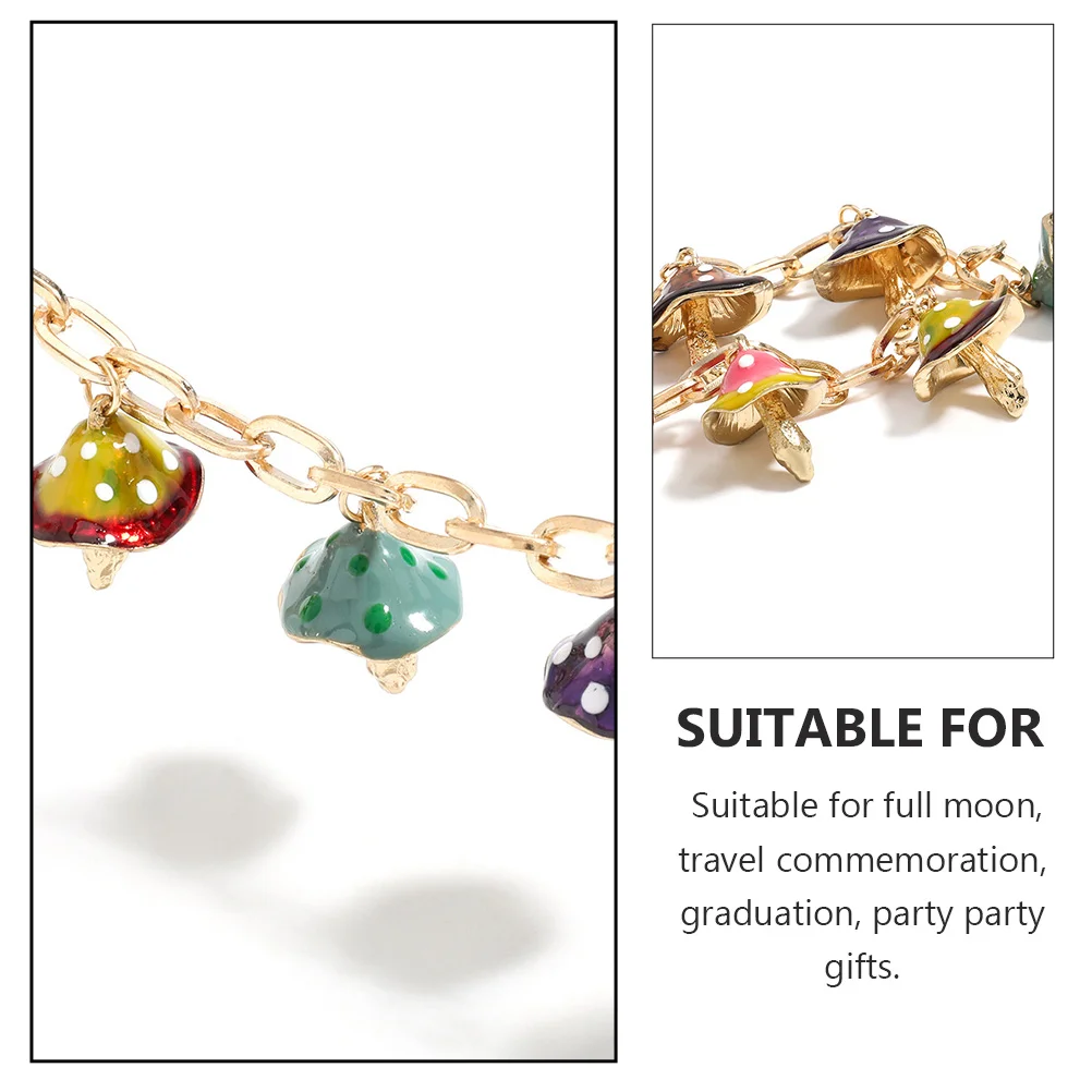 

Mushroom Pendant Alloy Drop Oil Trend Fashion Elegant Necklace Women Party Accessory Elegant Girl Necklace Present