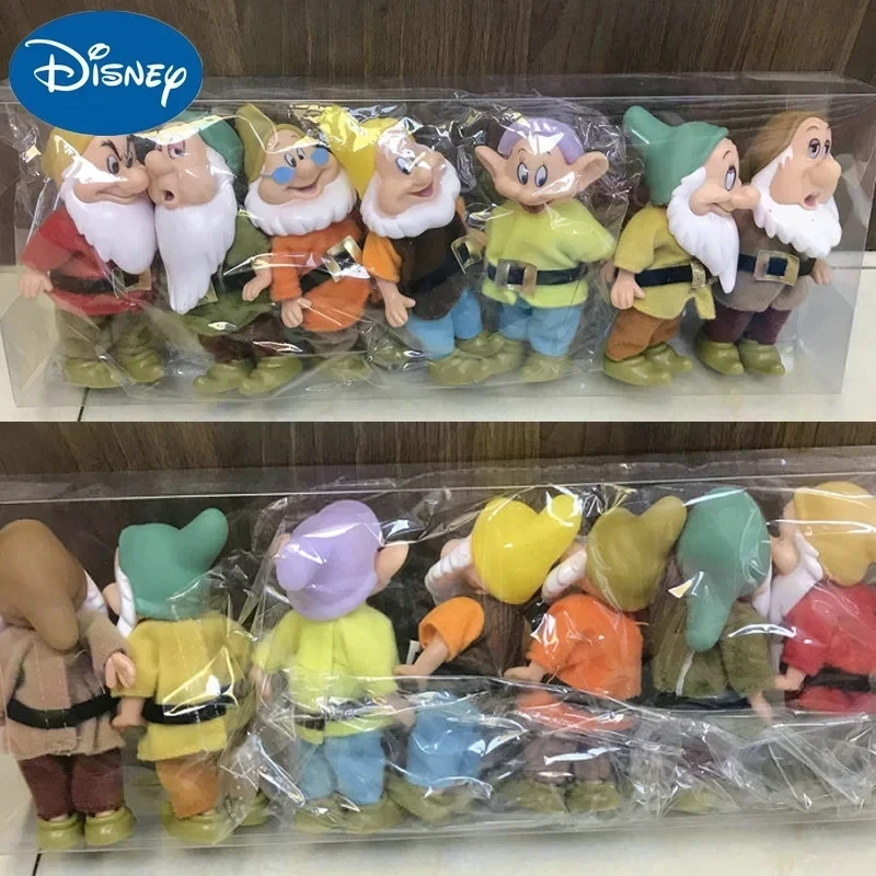 Disney 7pcs Snow White And The Seven Dwarfs Action Figure Toys 15cm Statue Pvc Dolls Cake Topper Toys For Kids Birthday Gift