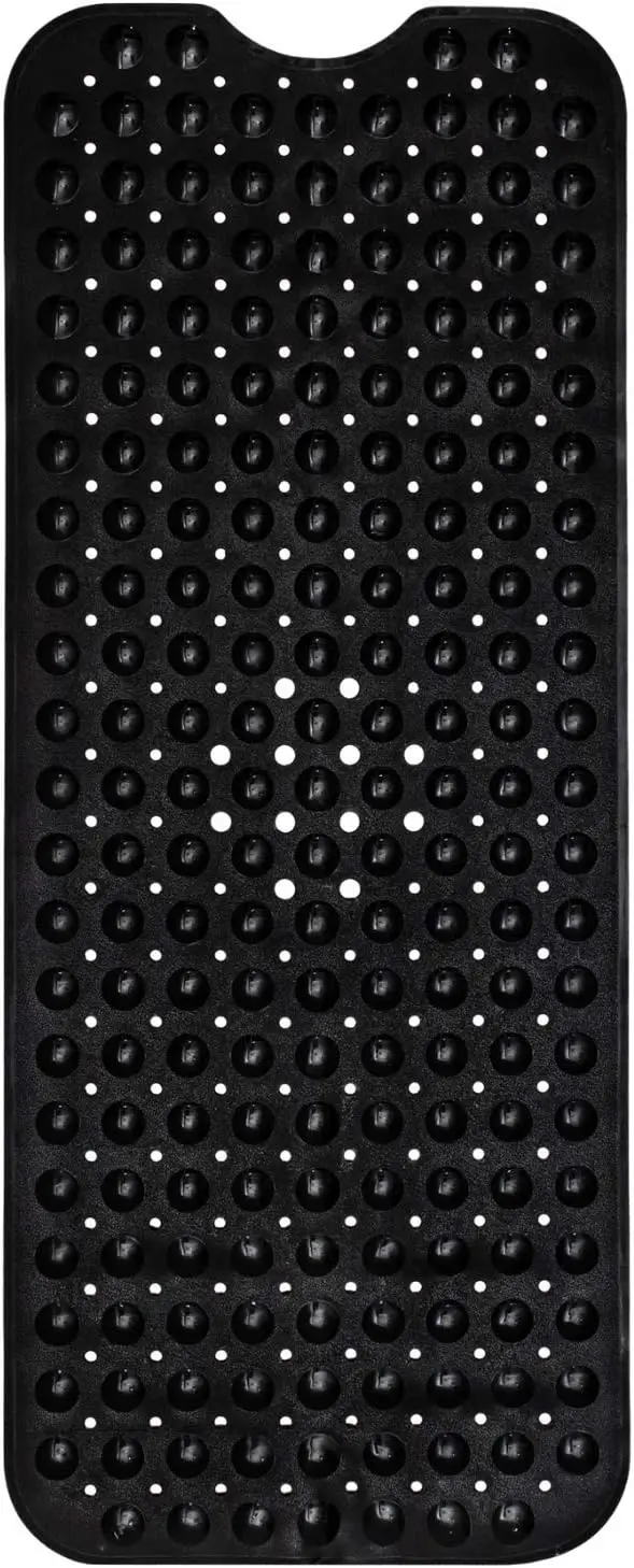 

Bath Mat – 40 x 16 Inch Extra Long Non Slip Bathtub Mat – Anti Slip Black Shower Mat with Suction Cups – Bathroom Mat
