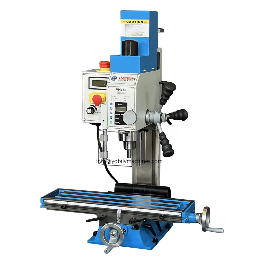 

VM18L 5-1/2" x 20" Benchtop Milling Machine Variable Speed 1 HP(750W) Brushless Motor R8 Spindle Mini Mill Drill