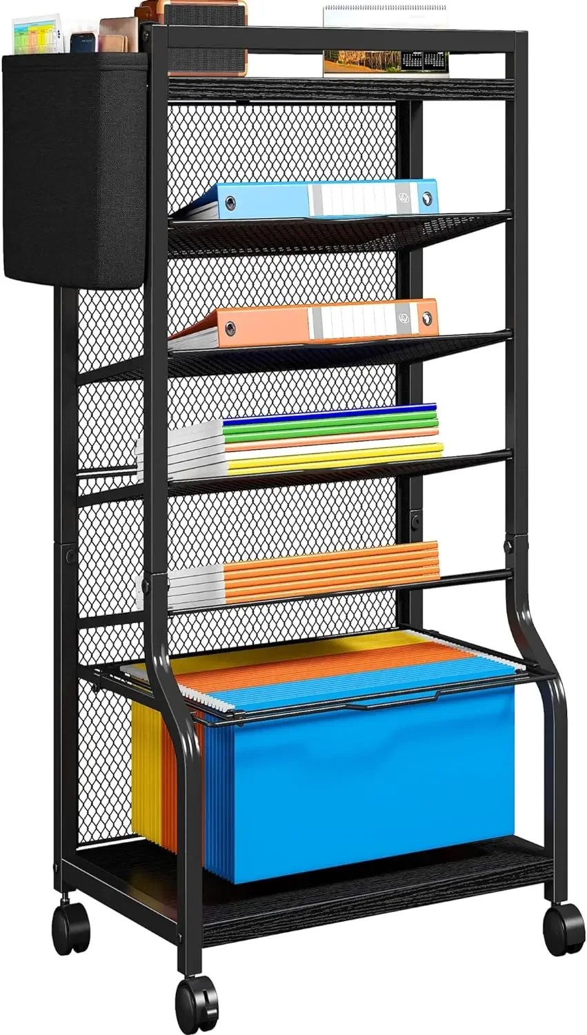 

Rolling File Organizer with Hanging File Folders File Cart with Sliding Trays Paper Organizer for Letter Legal Desk Organizer