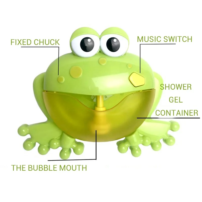 Baby Bath Bubble Machine Tub Frog Automatic Bubble Maker Blower Toys With 12 Music Songs