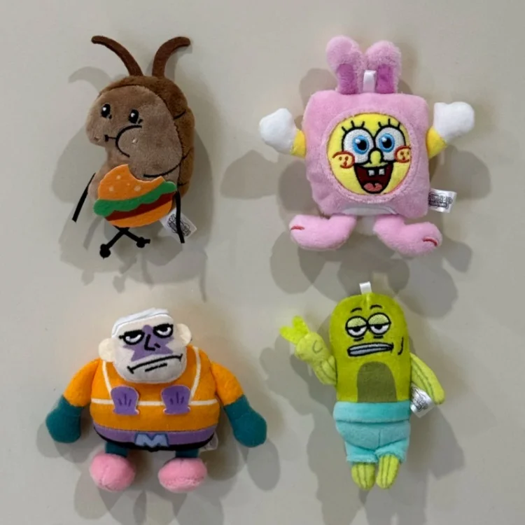 Original X11 SpongeBob Schwammkopf Bikini Bottom Tagesausflug Überraschungsbox Niedlicher Plüsch-Schlüsselanhänger Taschenanhänger Anime-Figur Sammlerstück Geschenk – Detail 3