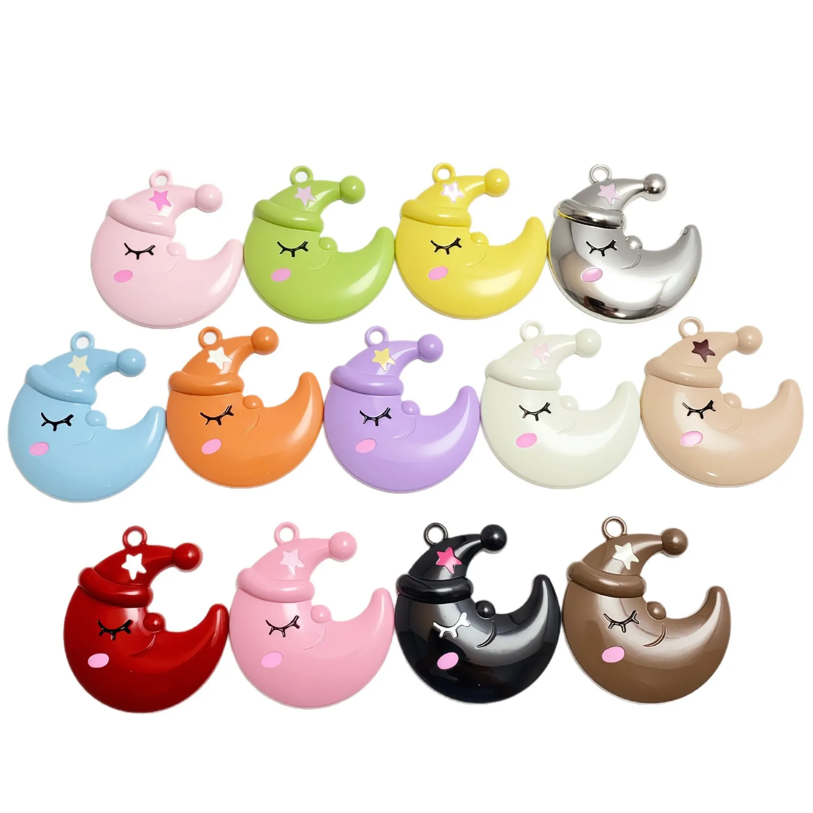 

10 шт., эмалированные подвески в виде луны, подвеска из сплава в форме полумесяца для серег, ожерелья, цепочка для мобильного телефона, сумка, аксессуары для изготовления ювелирных изделий своими руками