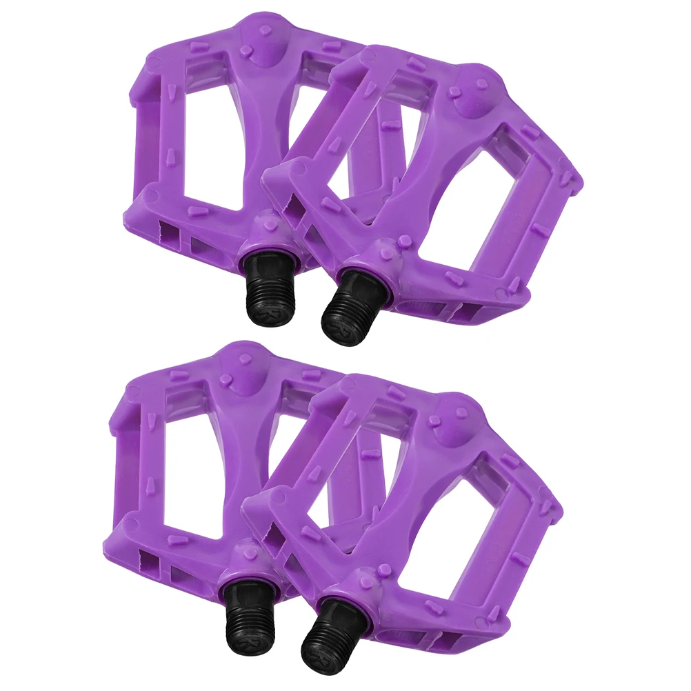 

2 Pairs Purple Bicycle Pedals Kids Durable Plastic Easy Installation Mountain Road Bikes Cycling Replacement Pedals Bike