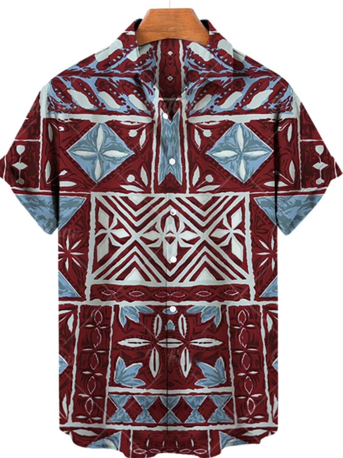 

Retro 3D Geometric Lapel ort Sve irt Faionable Urban Loose Fit Printed Casual irt for All Seasons Large Size