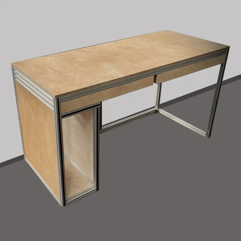Birch aluminum profile desk household computer desk solid wood household desk