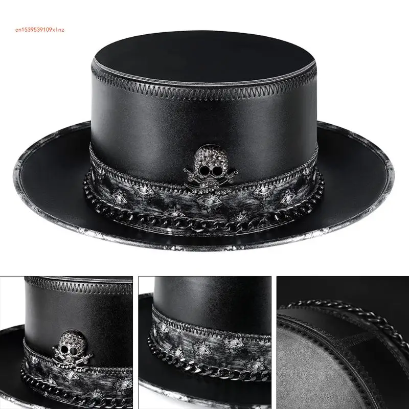 Chapeau médecin peste en cuir, Steampunk, chapeau haut-de-forme pour Costume d'halloween, accessoires pour adultes,