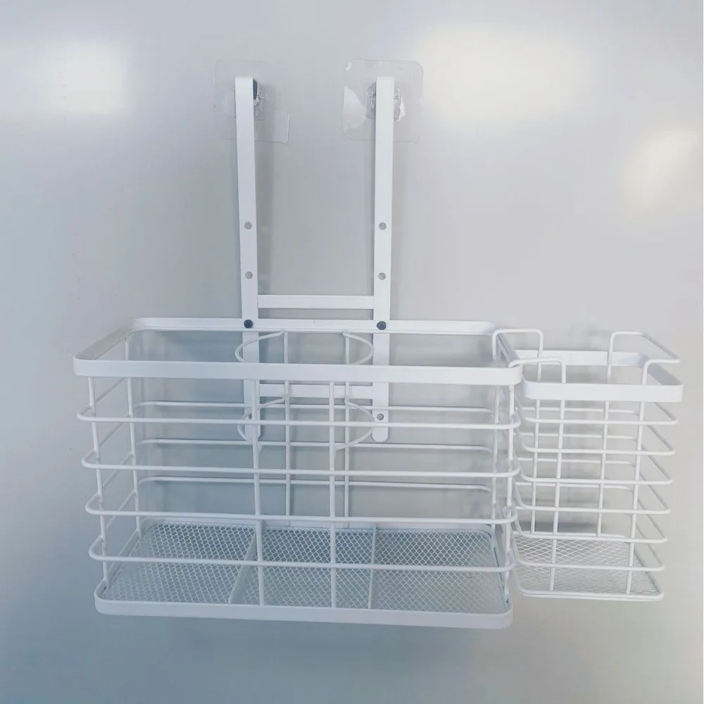 Adjustable Door Rear Storage Rack Wall Mounted Cabinet Door Hanging Hair Tool Organizer Space-Saving Multi-functional