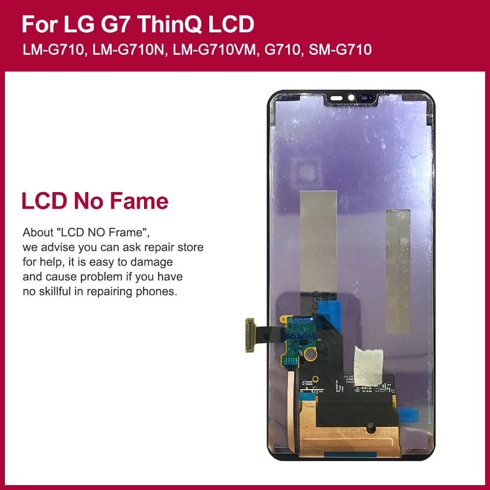 High Quility for LG G7 ThinQ LCD Display Touch Screen Assembly Digitizer For LG G7 G710 G710EM G710PM LCD Display Screen.