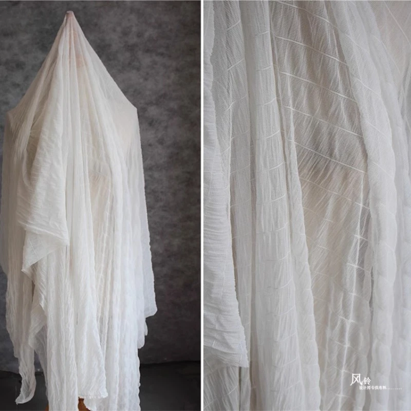 

1 Meter Apparel Accessories Designer Tulle Fabric Soft Textured pleated mesh Diy Fabrics
