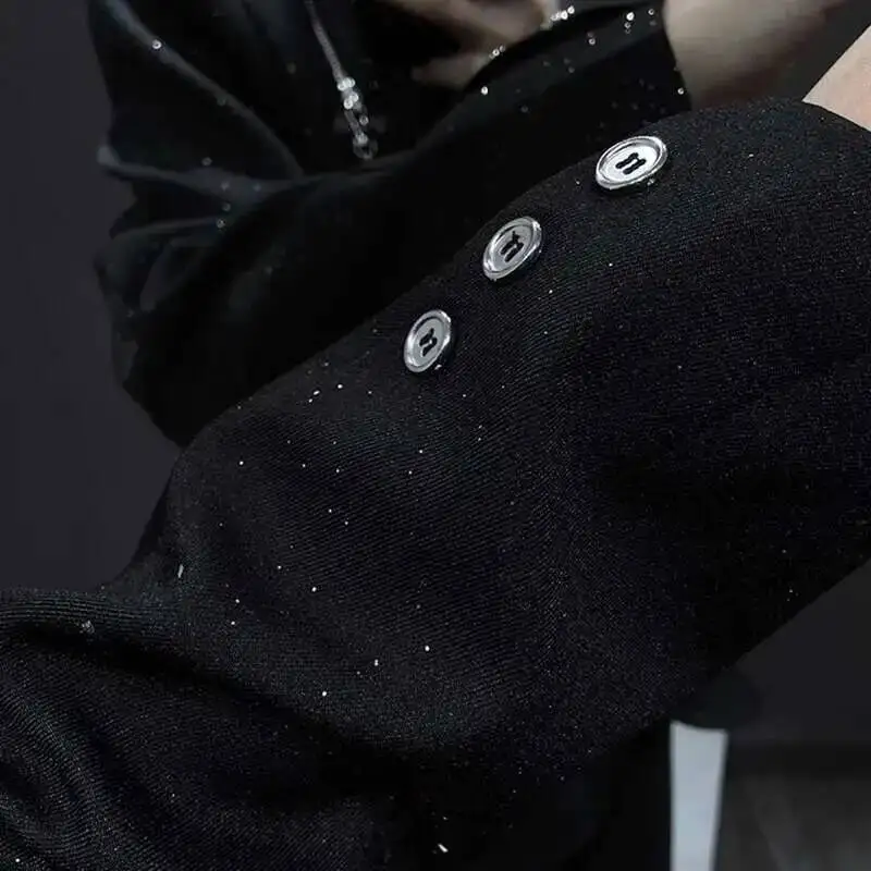 Chain Decorate Jacket Men Blazer Homme Luxury Banquet Jacket Blazer Masculino Shiny Jacket Club Party Blazer Men Stage Suit