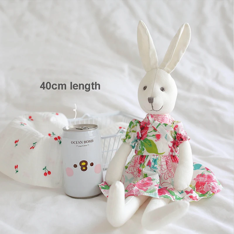 40cm robe lapin jouets en peluche doux animaux en peluche lapin Kawaii doux longues jambes en peluche apaiser poupées fille anniversaire