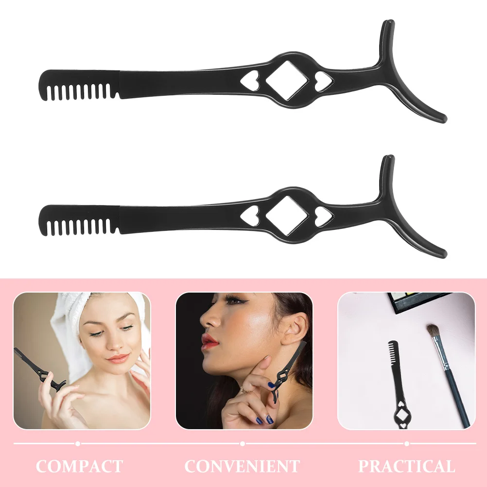 2 Stuks Wimper Pincet Rvs Lash Clamp Kam Precisie Curling Tool voor Valse Lash Toepassing Draagbare Schoonheid