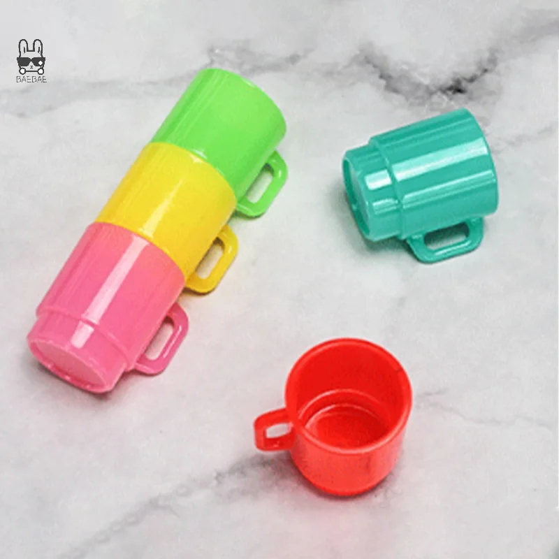 1pc Mini Mug Cup Plastic Tableware Drink Wine Bottles Goblets Beer Accessories Doll House Miniatures