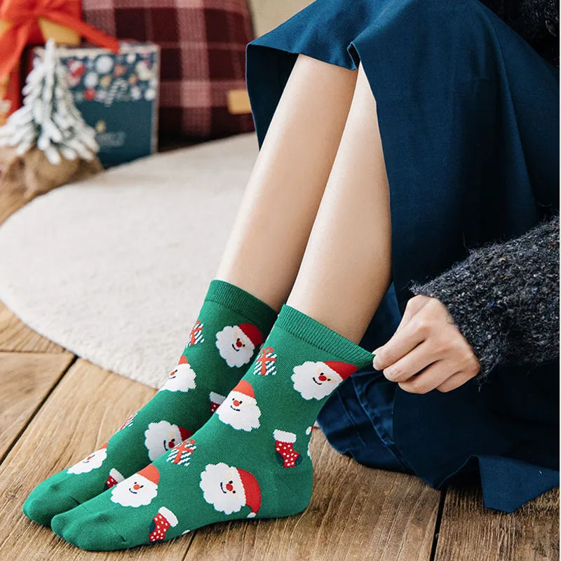 4 Pairs Children Christmas Socks Cotton Warmer Thick Socks For Girls Boys Unisex Kids Knitting Santa Claus Snowflake Elk Socks