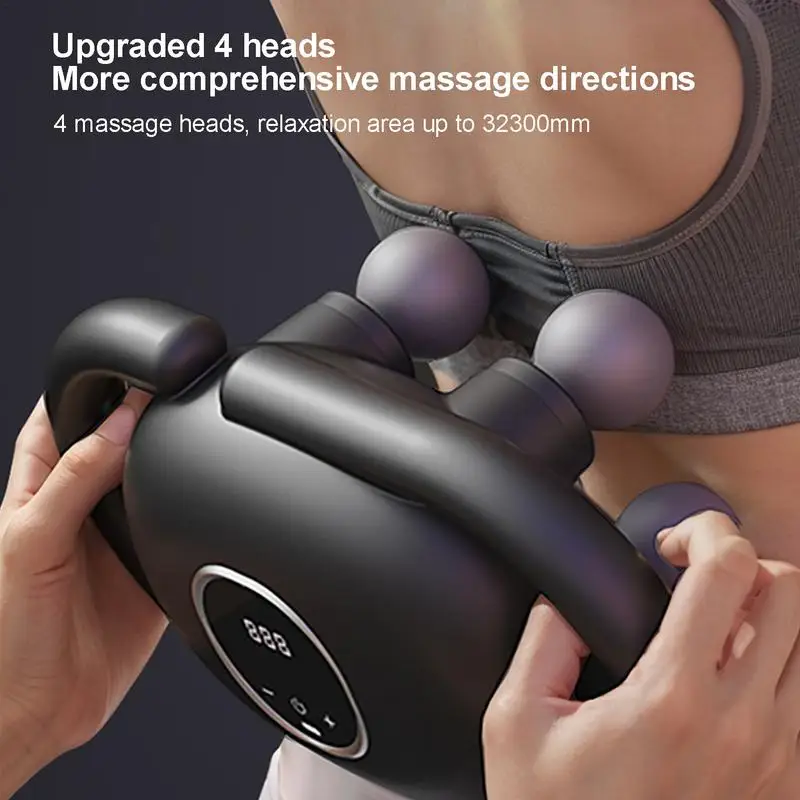 

4-head Fascia Wireless Waist and Back Massager High-Frequency Vibration Body Relaxation Massager Neck Shoulder Calf Massage
