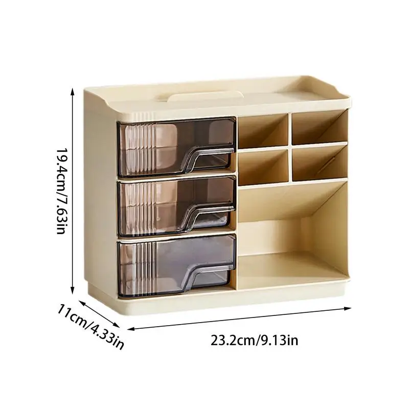 Держатель для карандашей, Женский пыленепроницаемый Органайзер с выдвижным ящиком, шкатулка для хранения с держателем для телефона, для календарей, будильников и мобильных телефонов