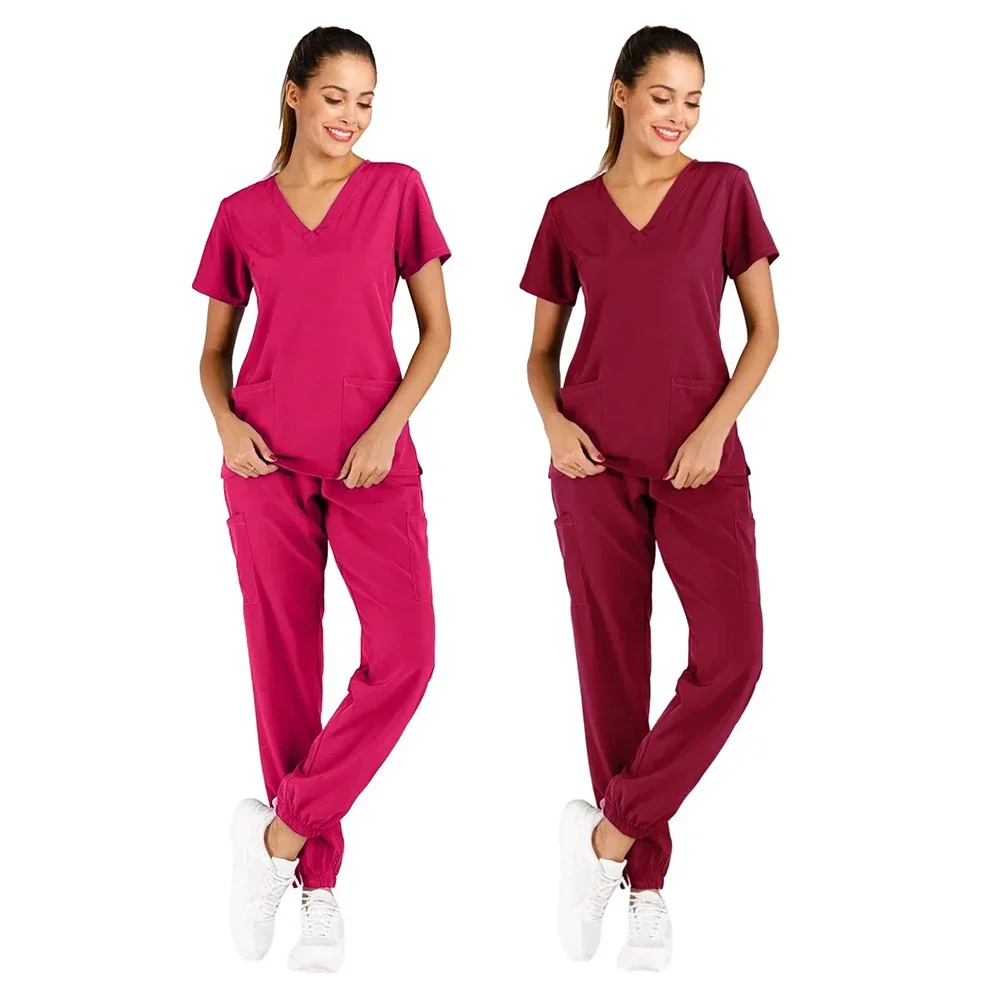 

Slim Fit Medical Scrubs Uniform Women Scrub Sets Nursing Accessories Hospital Surgery Gowns Dental Clinic Beauty Salon Workwear