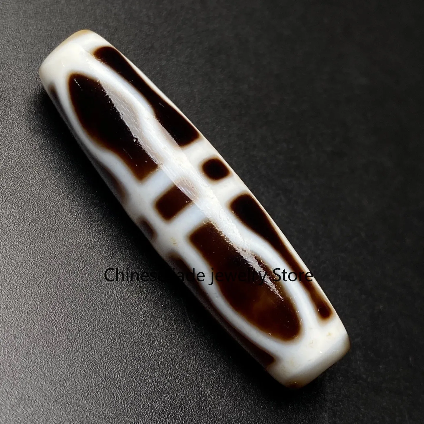 Rare Tibetan Buddhism Agate Vajra Pestle Dzi Bead Amulet Necklace Pendant Z3728