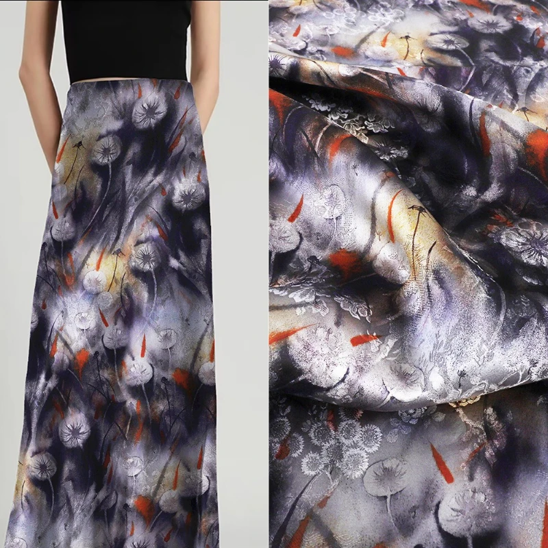 

Chinese Dandelion Gambiered Brocade Jacquard Fabric New Design Cheongsam & Outerwear Material Premium Needlework Wholesale
